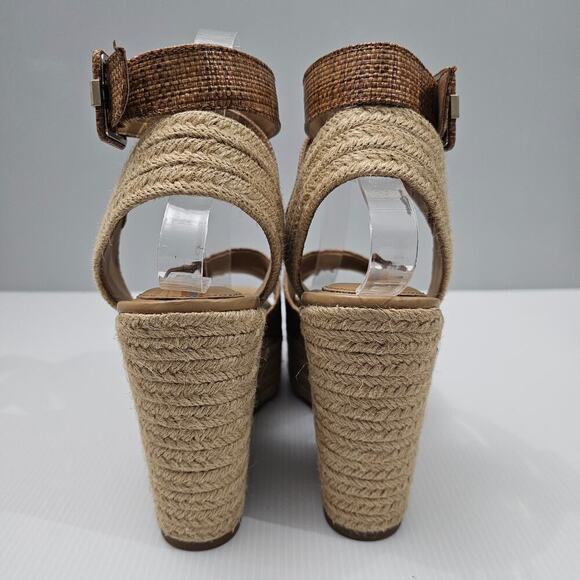 NEW Sam Edelman Vada Espadrille Women 10 Wedge Sandal Platform Woven Brown Jute - Picture 9 of 13